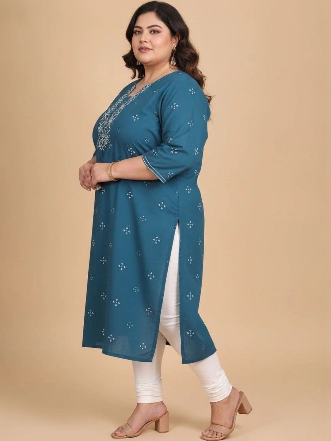 Sztori Women Bandhani Printed Thread Work Kurta thumbnail 4
