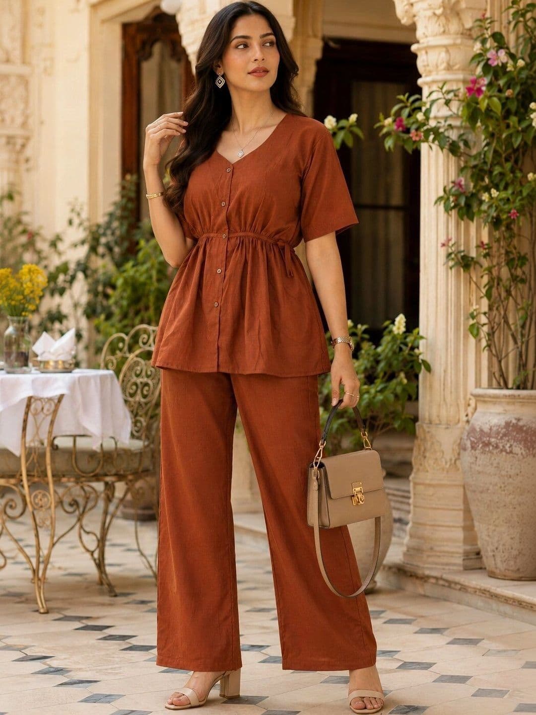 SERONA FABRICS Women Empire Top with Trousers thumbnail 2