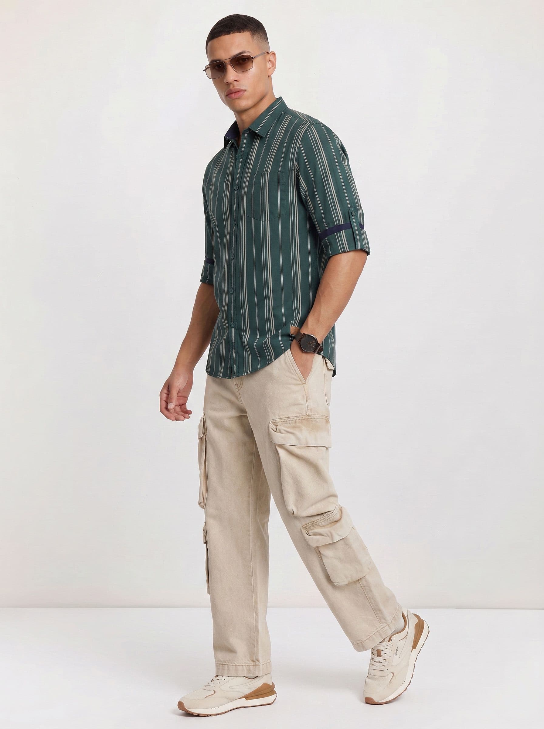 Roadster Life Co. Soft Touch Striped Casual Shirt thumbnail 5