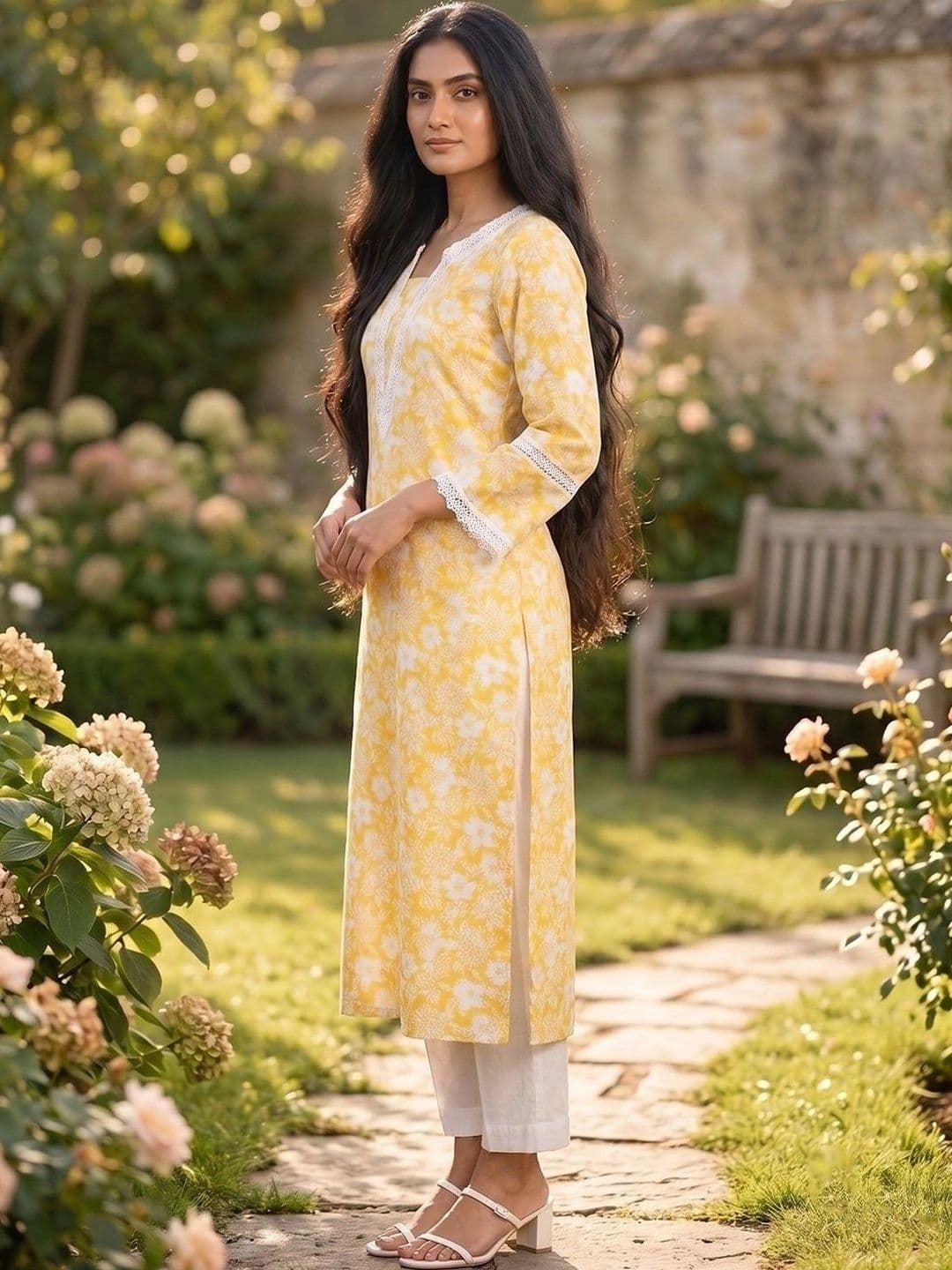 KALINI Women Floral Printed Floral Kurta thumbnail 5