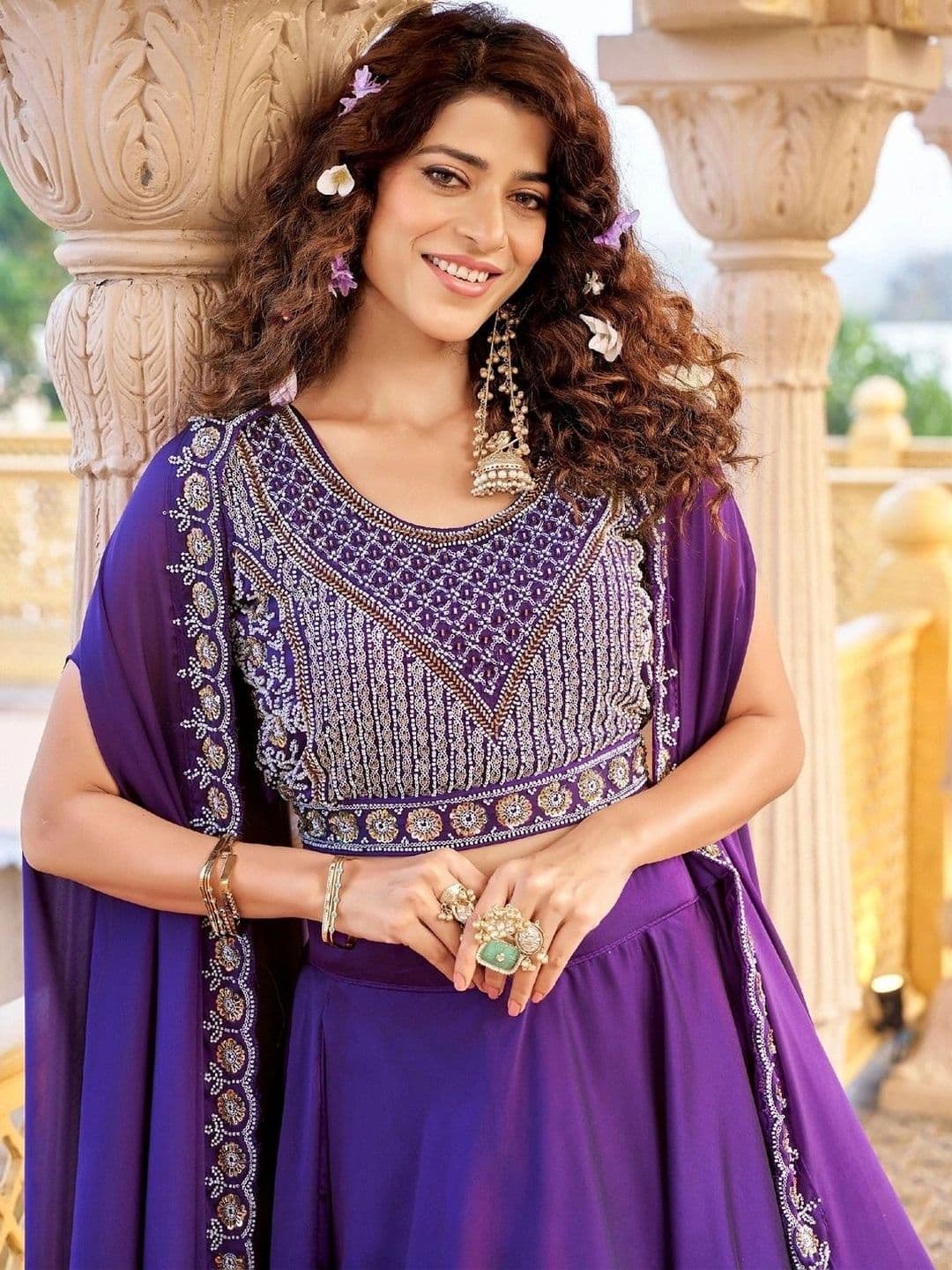 Shree Ram Creation Embellished Beads and Stones Ready to Wear Lehenga & Blouse With Dupatta thumbnail 3