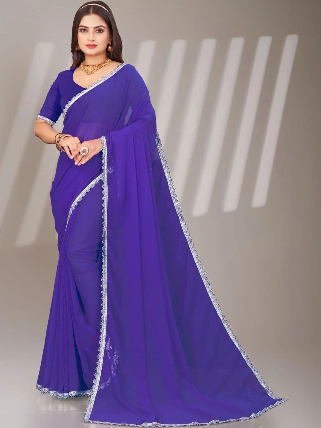 Textile Mantra Poly Chiffon Saree - view 1