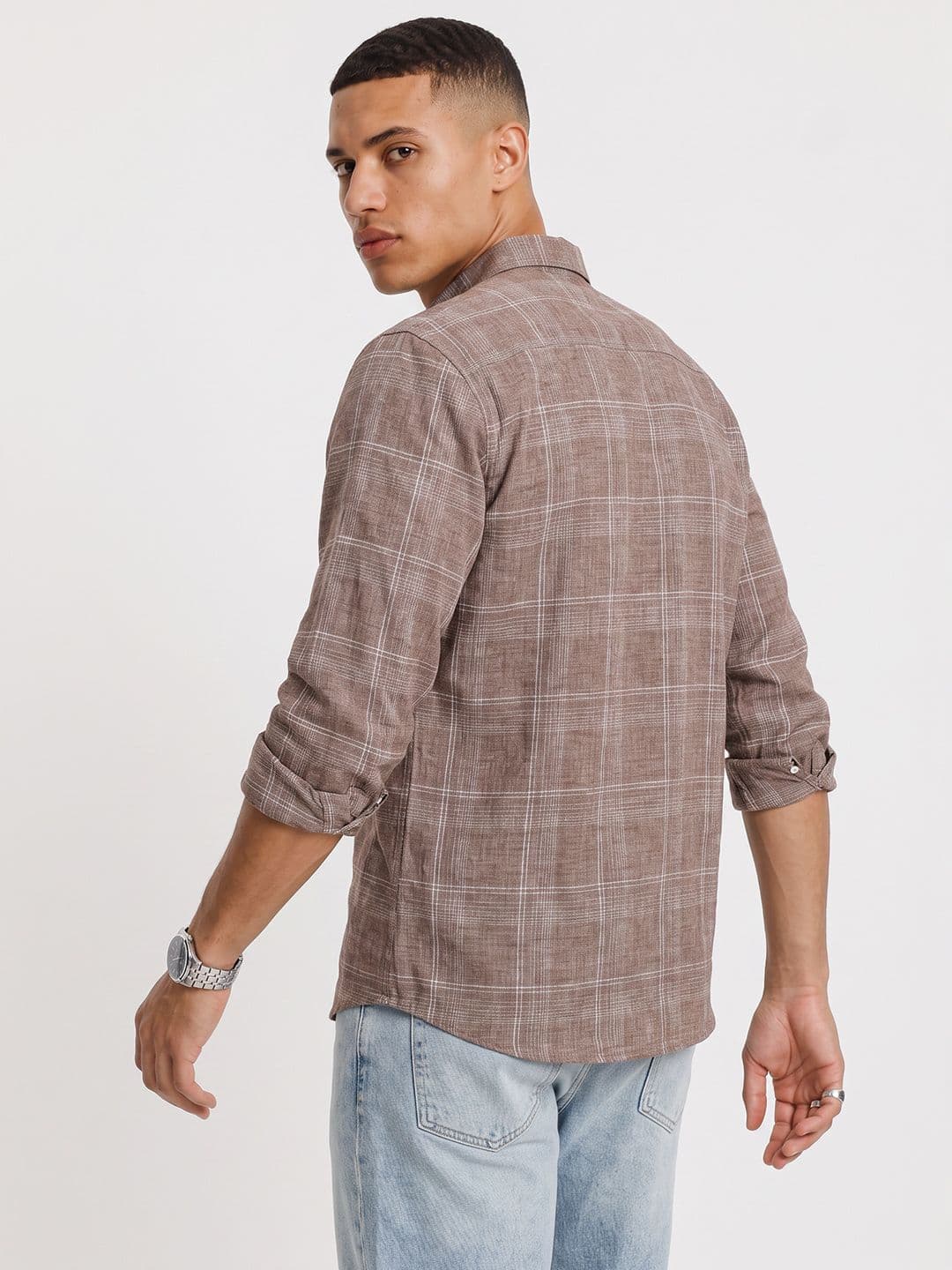 Roadster Life Co.Cotton Slub Checked Shirt thumbnail 4