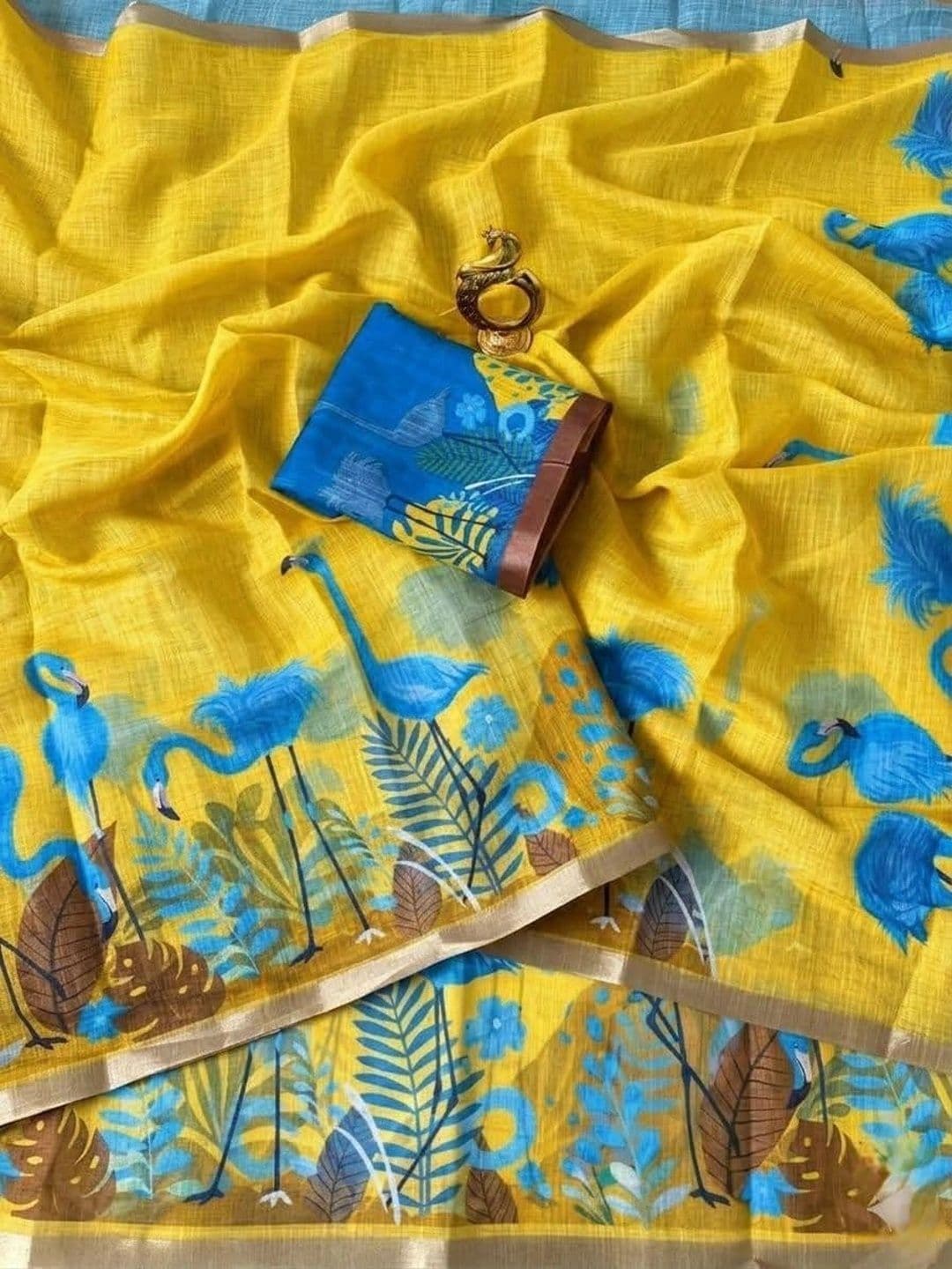 Fashion Mantra Linen Blend Saree thumbnail 3