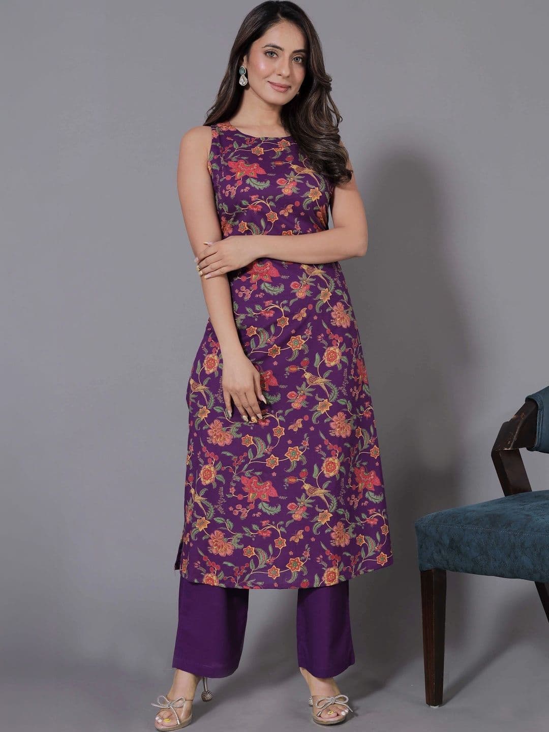 all about you Women Floral Printed Regular Kurta with Palazzos - view 1