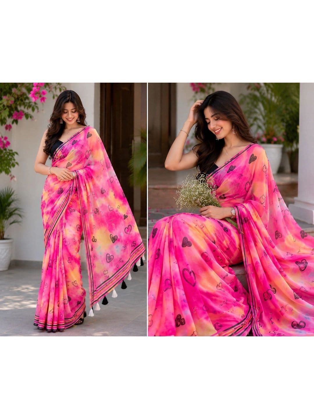 PRANU TRENDS Linen Blend Saree - view 1