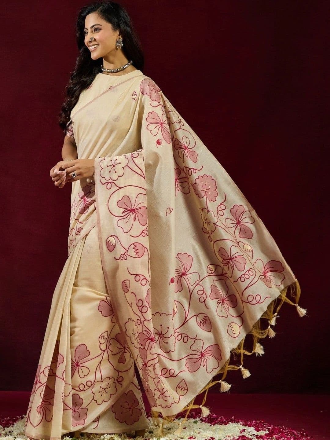 kasee Floral Pure Cotton Designer Saree thumbnail 6