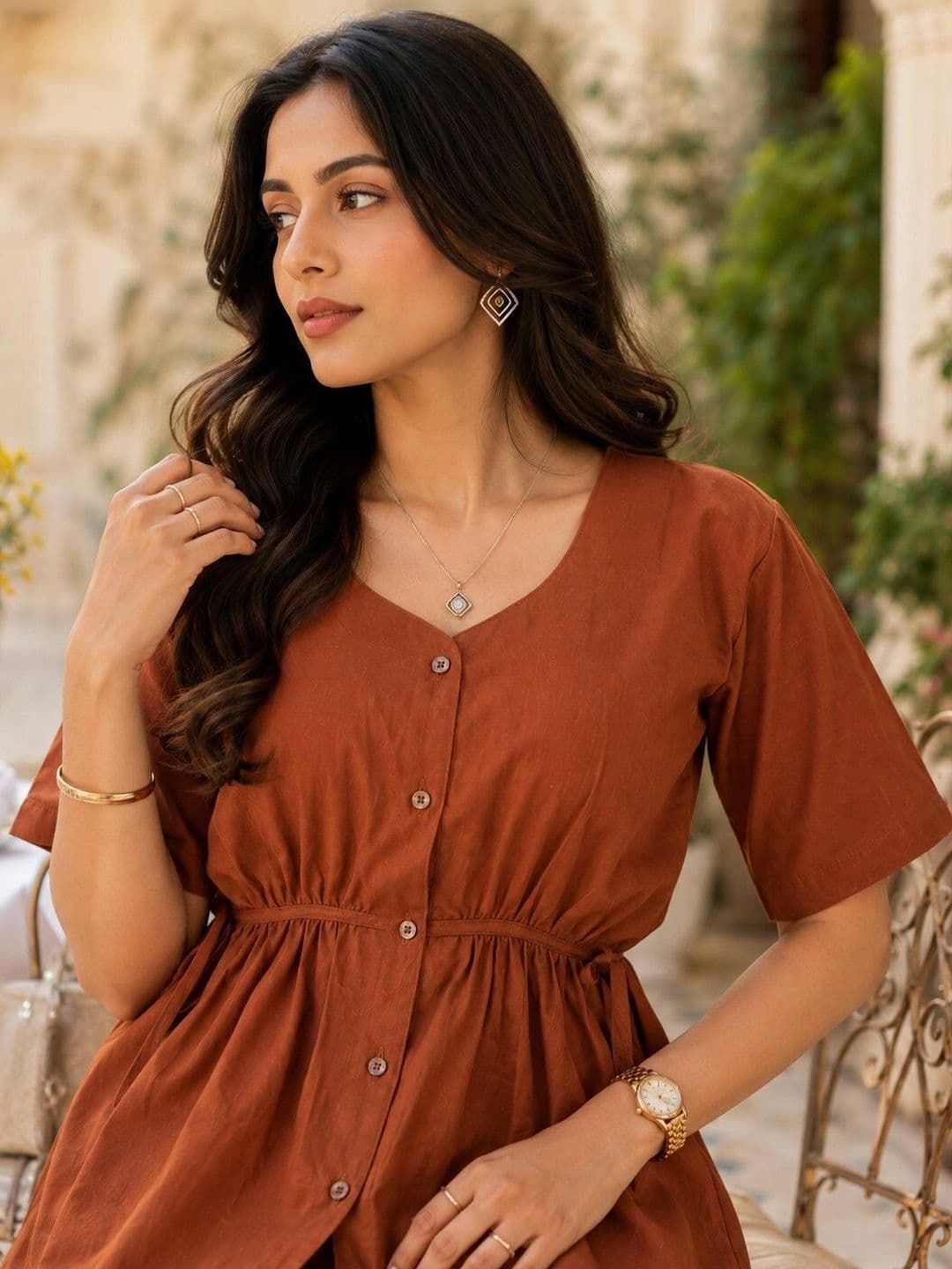 SERONA FABRICS Women Empire Top with Trousers - view 1