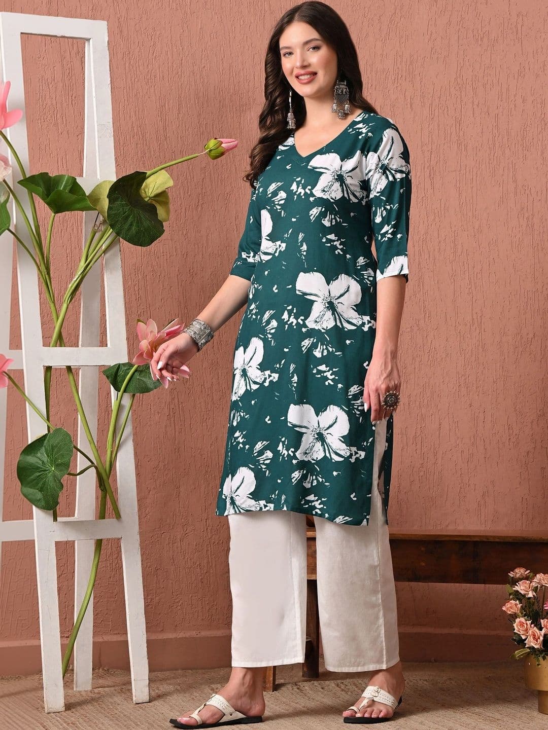 HERE&NOW Women Floral Printed Floral Kurta thumbnail 7