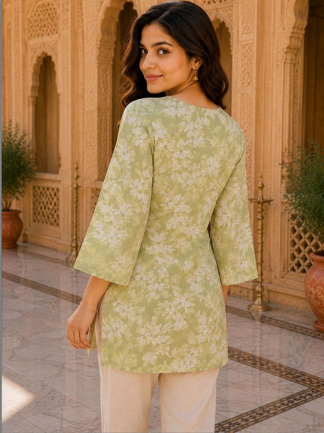 all about you Floral Printed Pure Cotton Kurti thumbnail 6