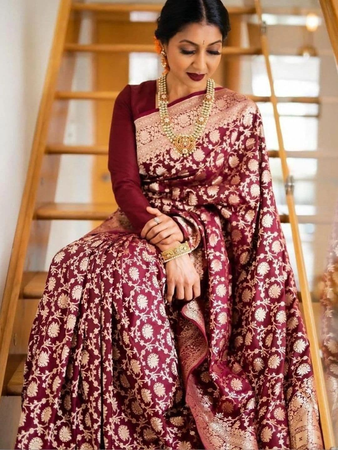 revika Woven Design Zari Art Silk Designer Kanjeevaram Saree thumbnail 3