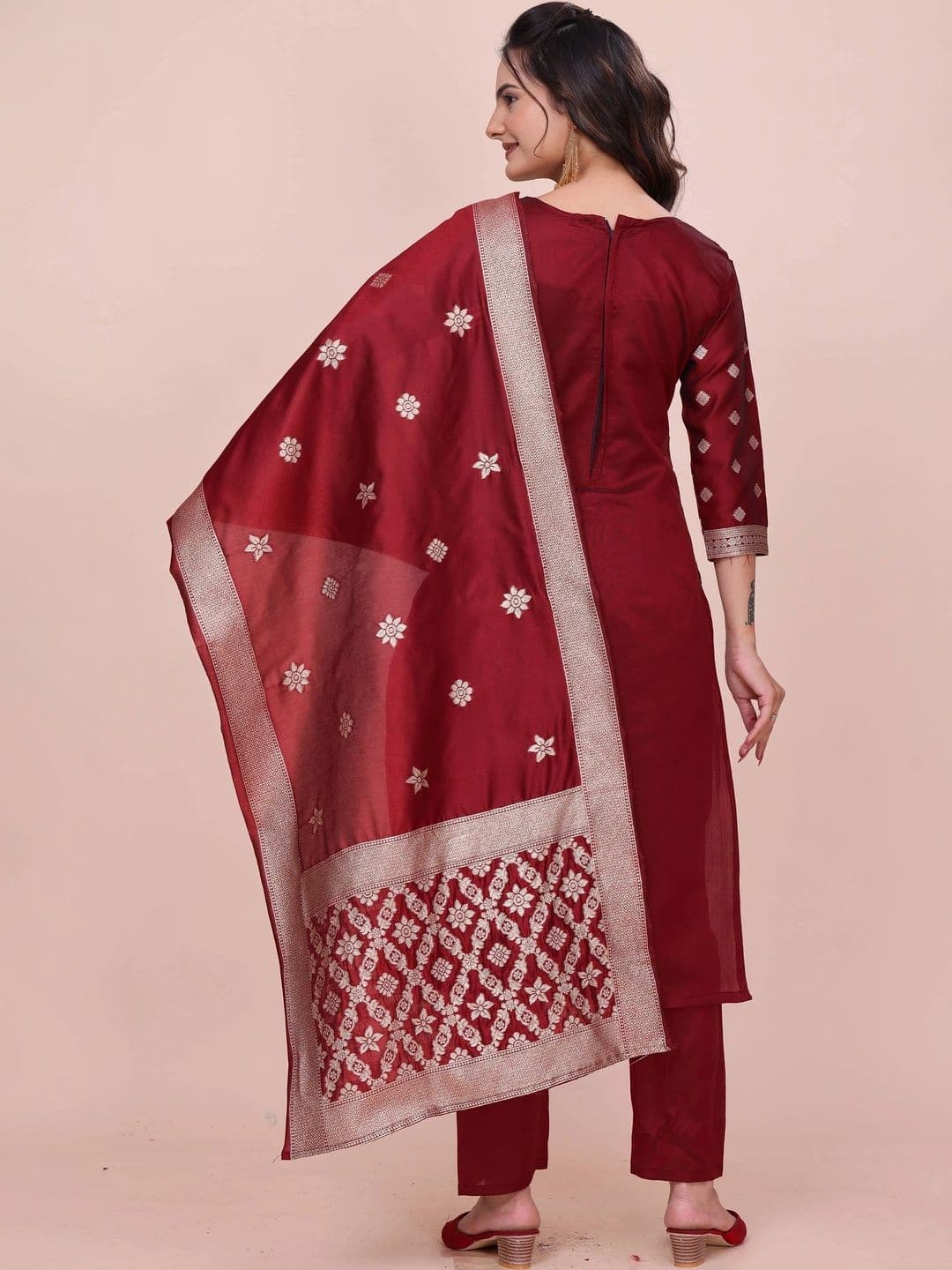 kantuba Art Silk Unstitched Dress Material thumbnail 4
