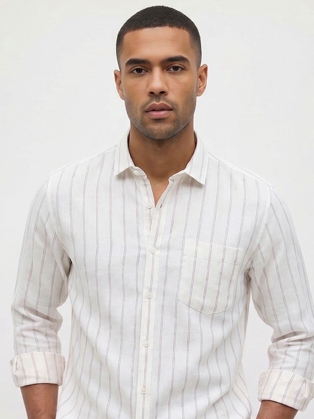 Roadster Life Co.Cotton Linen Striped Shirt - view 1