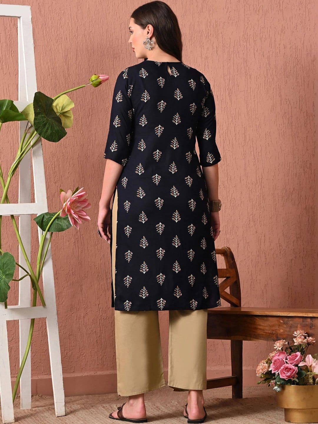 HERE&NOW Women Ethnic Motifs Printed Kurta thumbnail 4