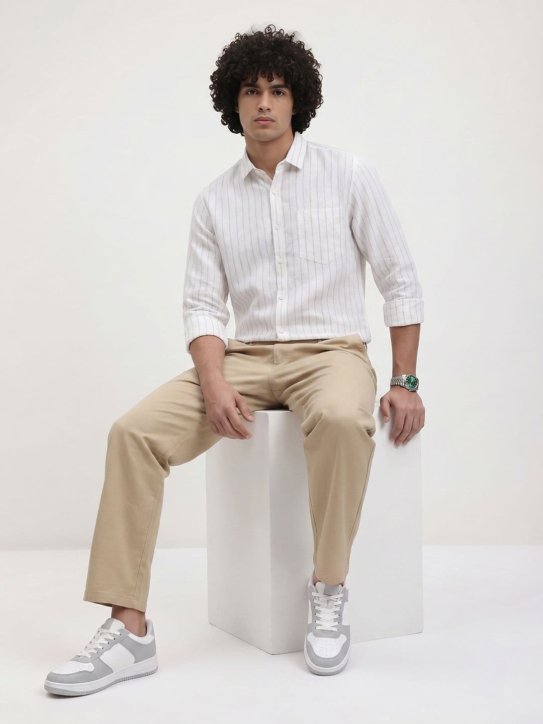 Roadster Life Co.Cotton Linen Striped Shirt thumbnail 4