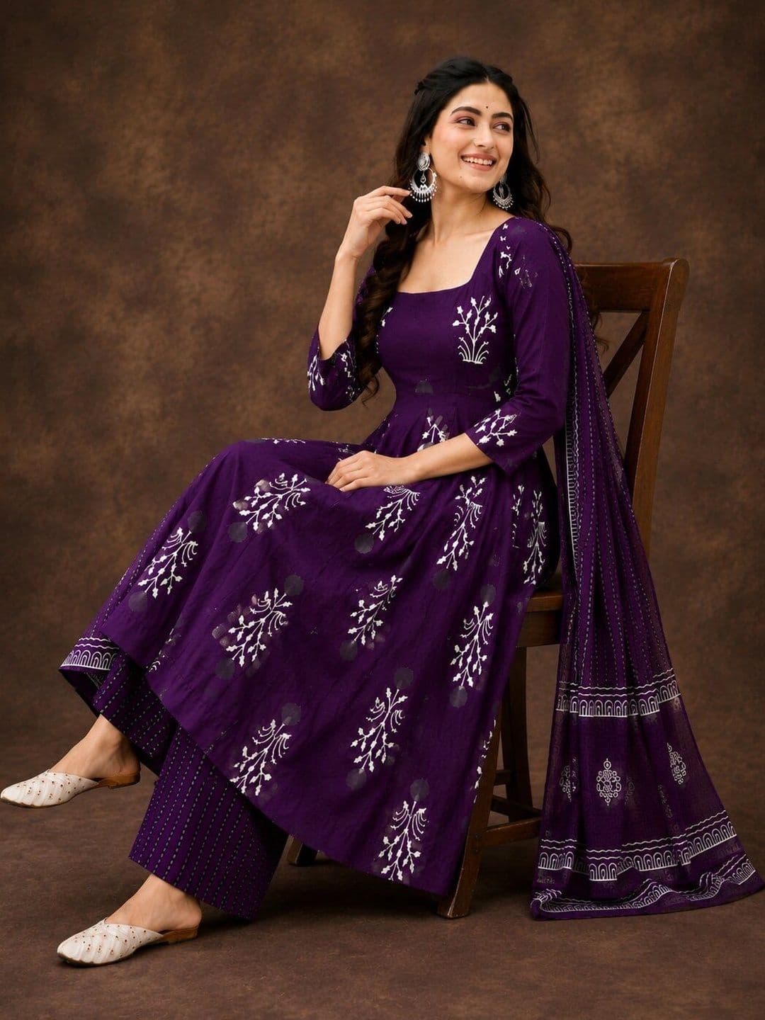 Chhipa Prints Women Ethnic Motifs Printed Empire Kurta with Palazzos & With Dupatta thumbnail 4