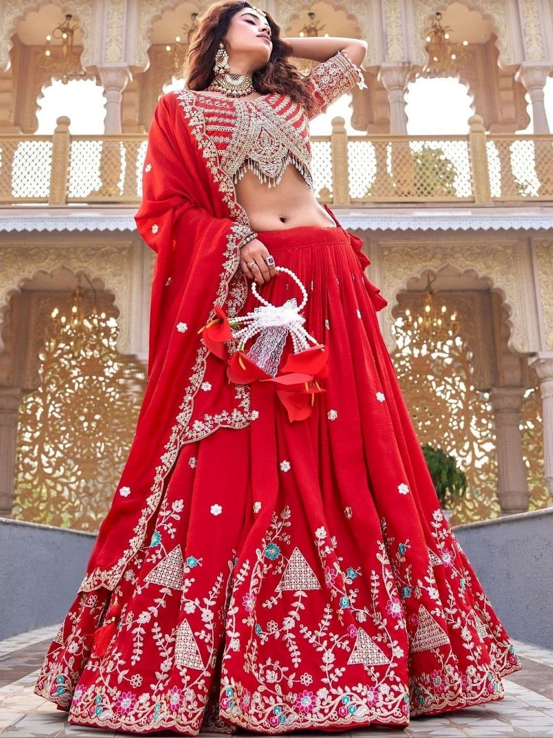 Shree Ram Creation Embroidered Ready to Wear Lehenga & Blouse With Dupatta - view 1