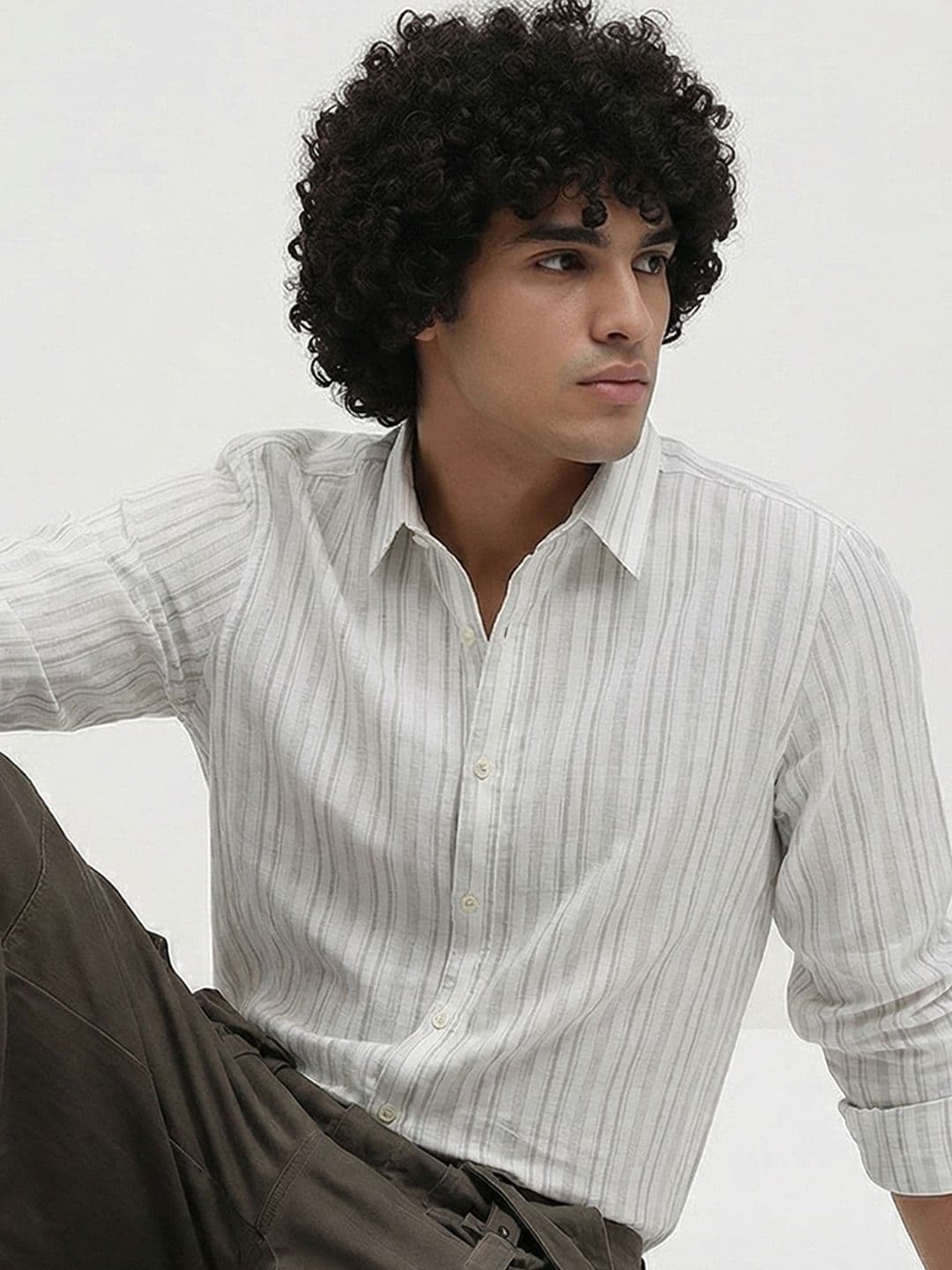 Roadster Life Co.Cotton Linen Striped Shirt - view 1