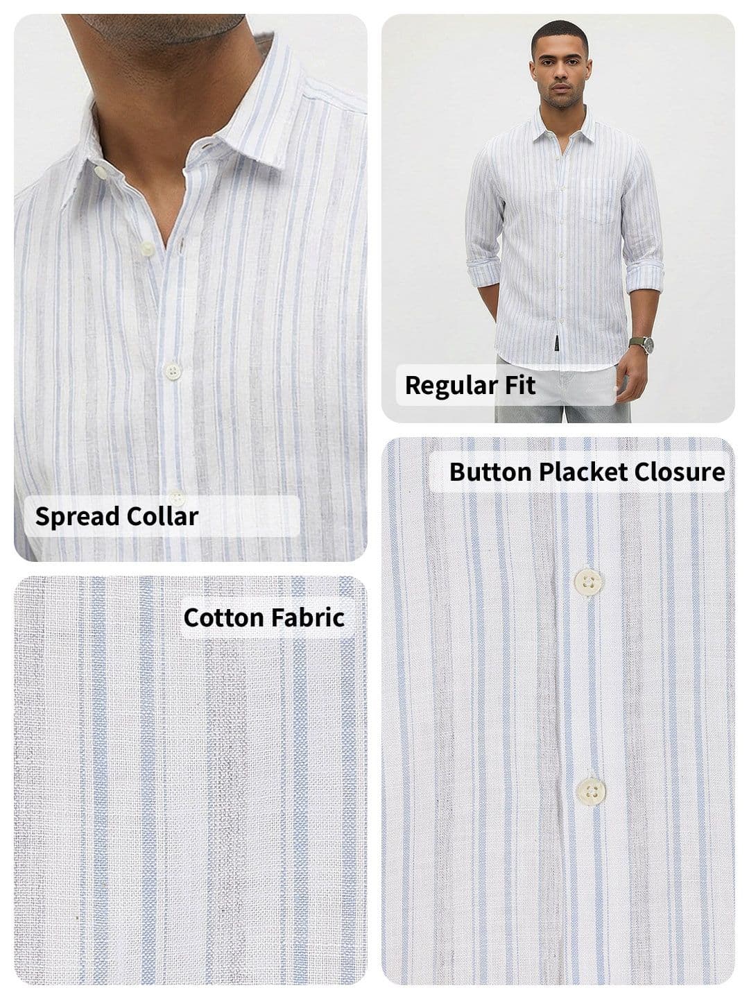 Roadster Life Co.Cotton Linen Striped Shirt thumbnail 6