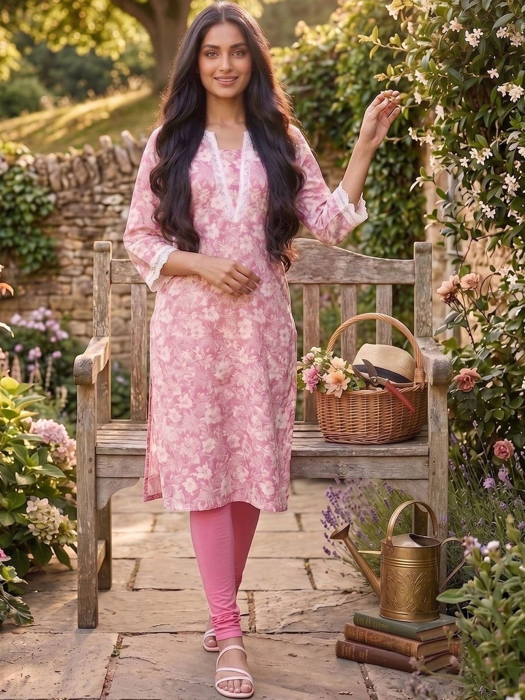 KALINI Women Floral Printed Floral Kurta thumbnail 6
