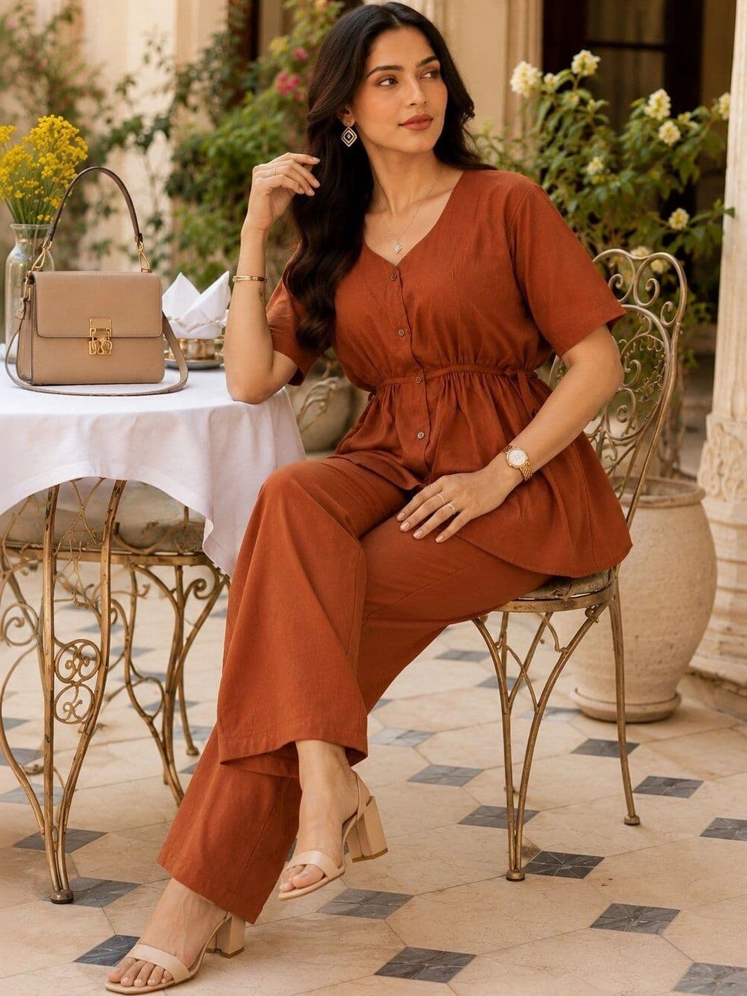 SERONA FABRICS Women Empire Top with Trousers thumbnail 4