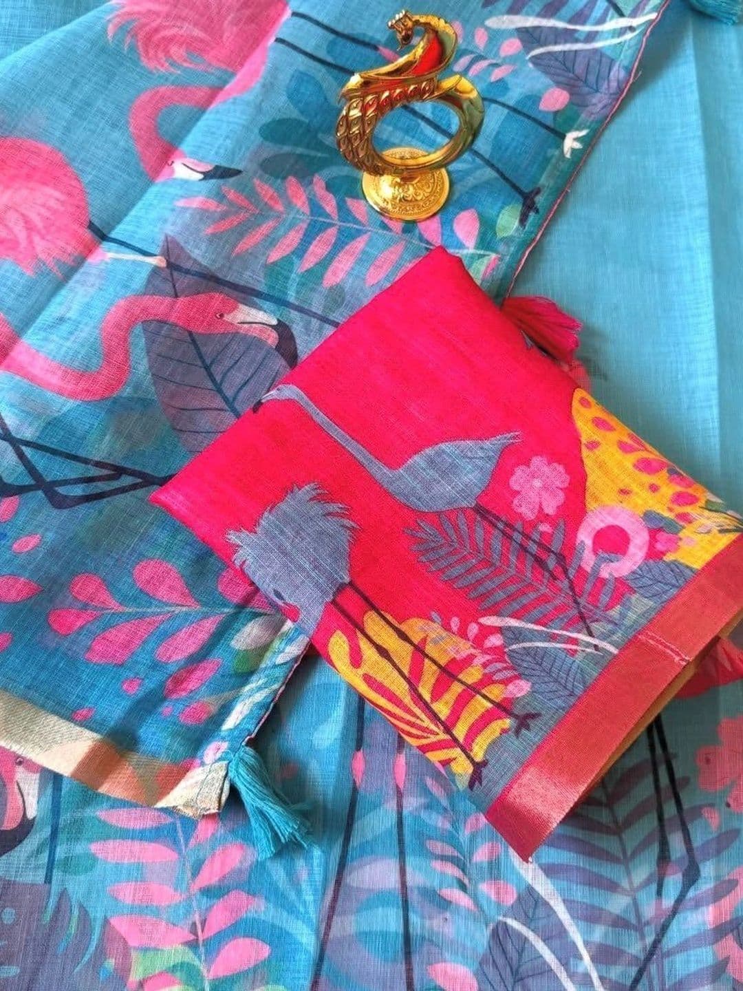 Fashion Mantra Linen Blend Saree thumbnail 4