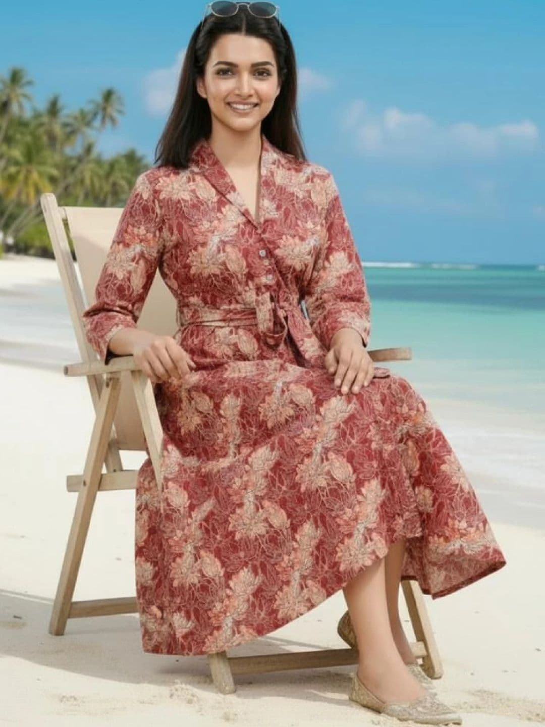 DMP FASHION Women Floral Printed Floral Khadi Handloom Kurta - view 1