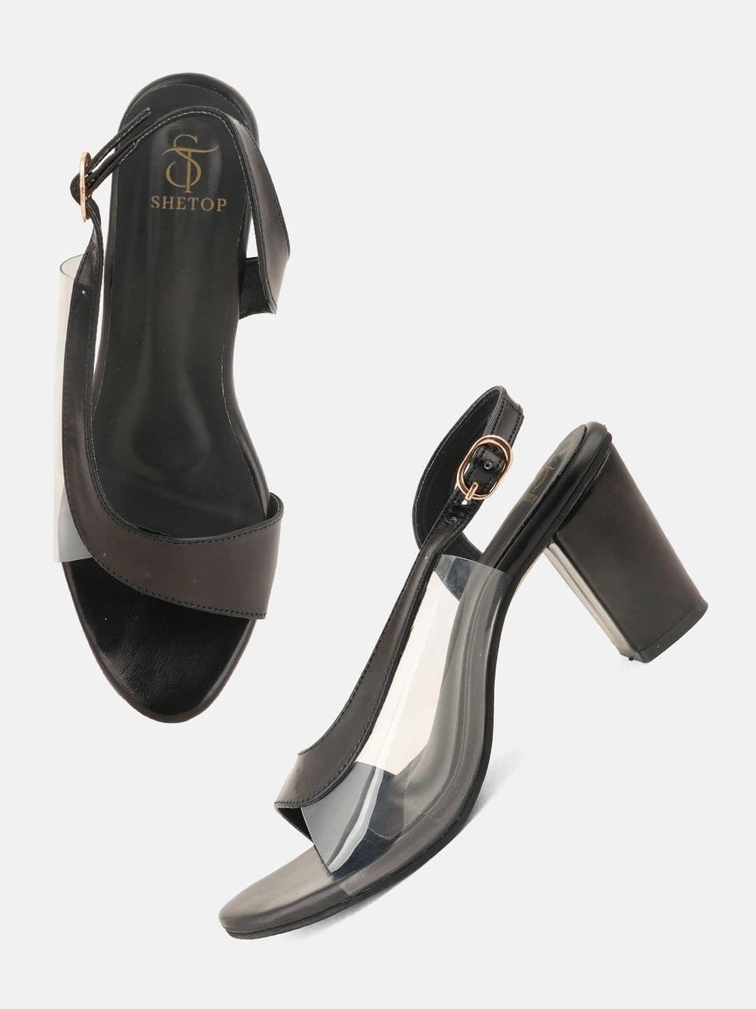 SHETOP Colourblocked Party Block Sandals with Buckles thumbnail 5