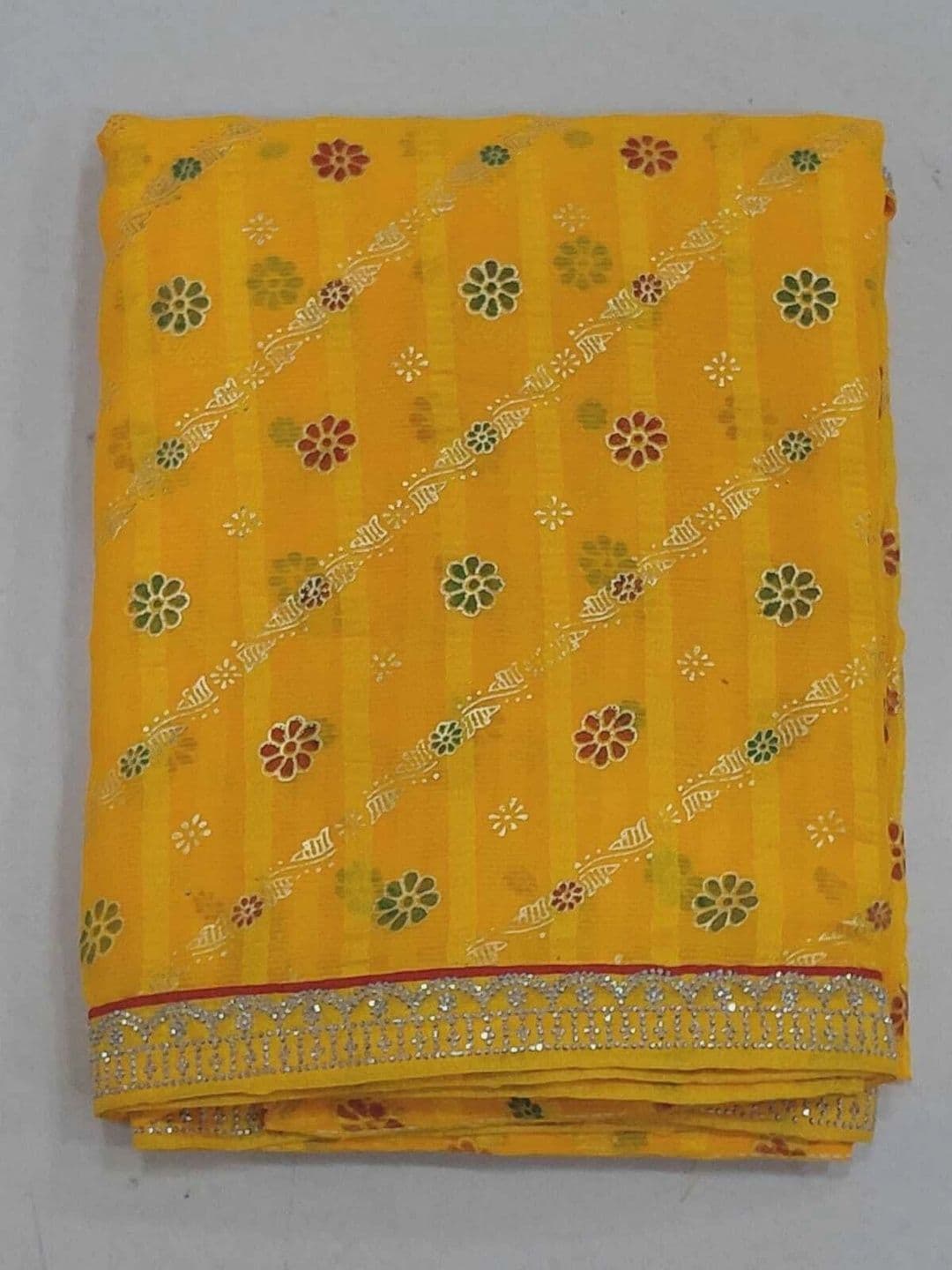 Textile Mantra Bandhani Embroidered Poly Georgette Saree thumbnail 2