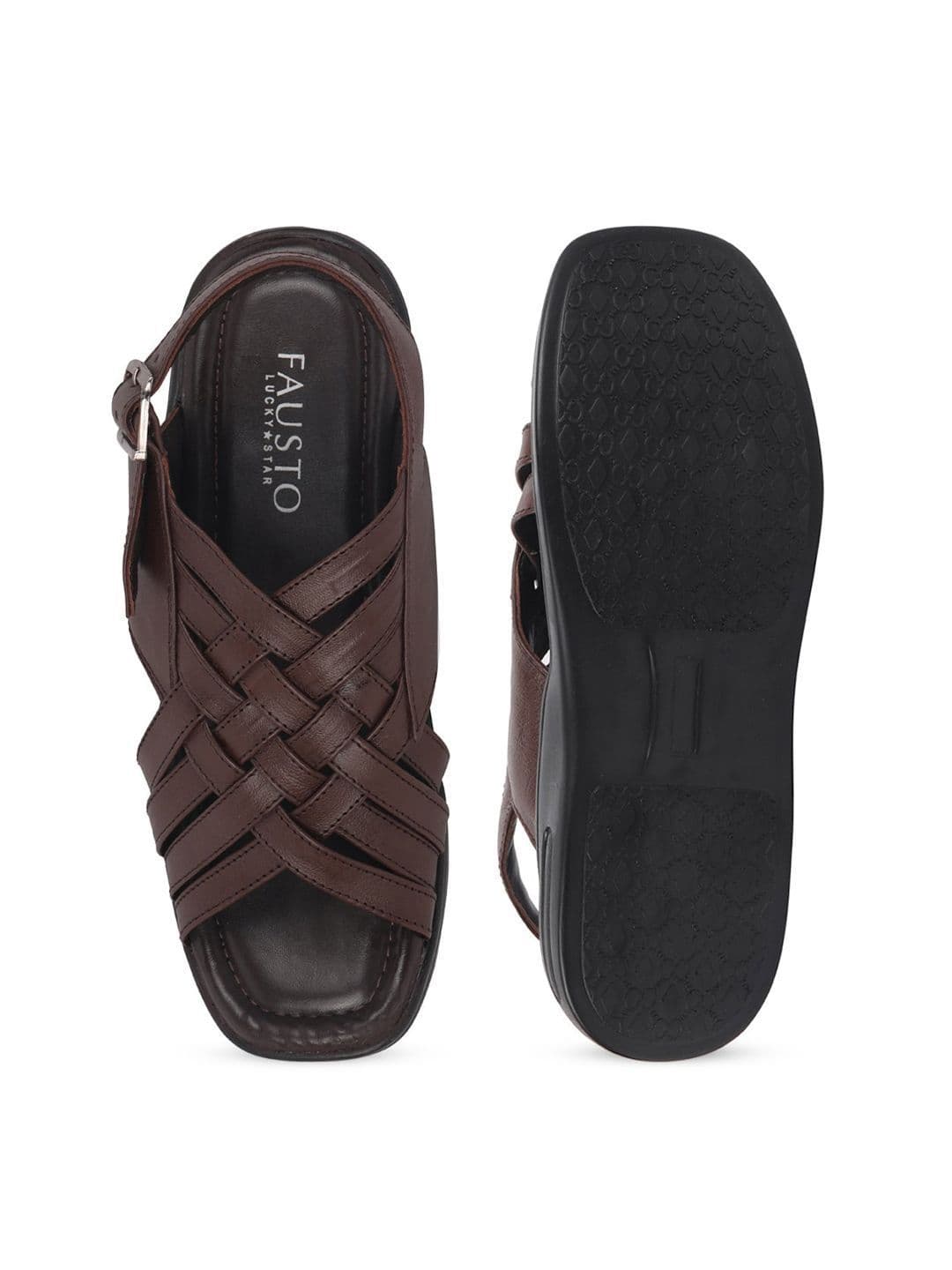 FAUSTO Men Leather Comfort Sandals thumbnail 5
