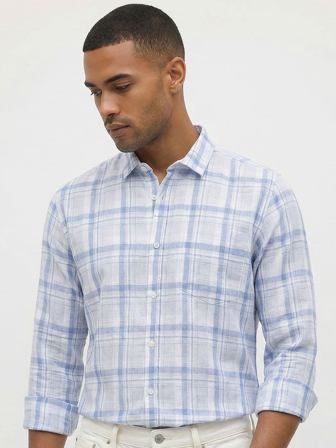 Roadster Life Co.Cotton Linen Checked Shirt - view 1