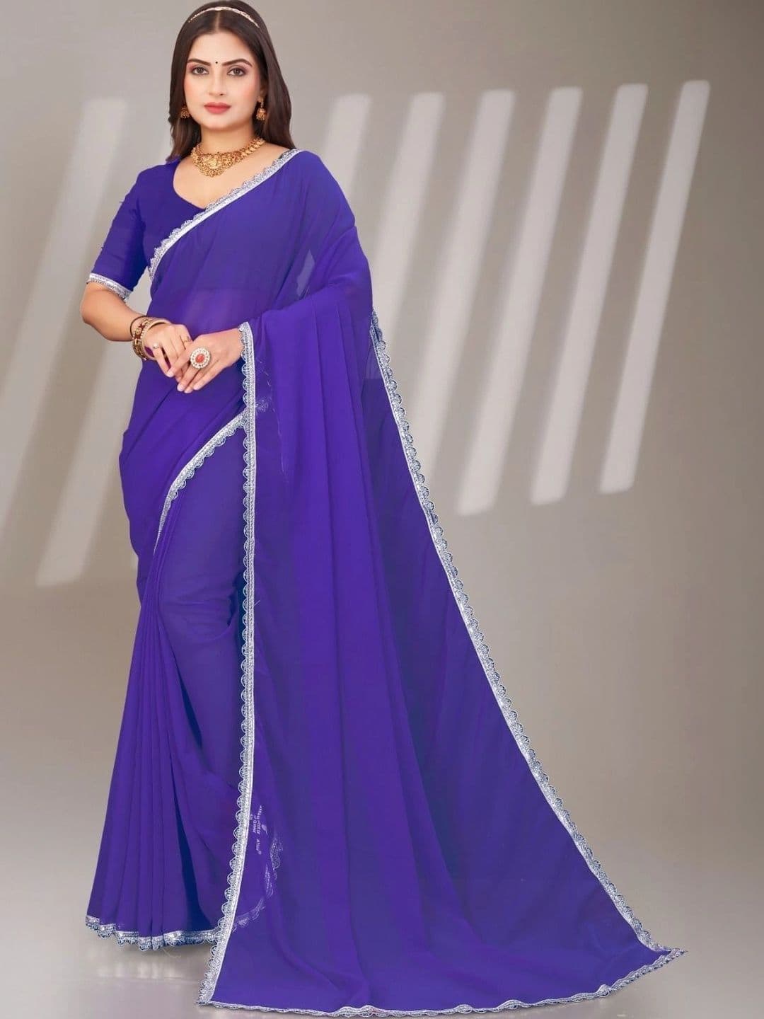 PRANU TRENDS Poly Chiffon Saree - view 1