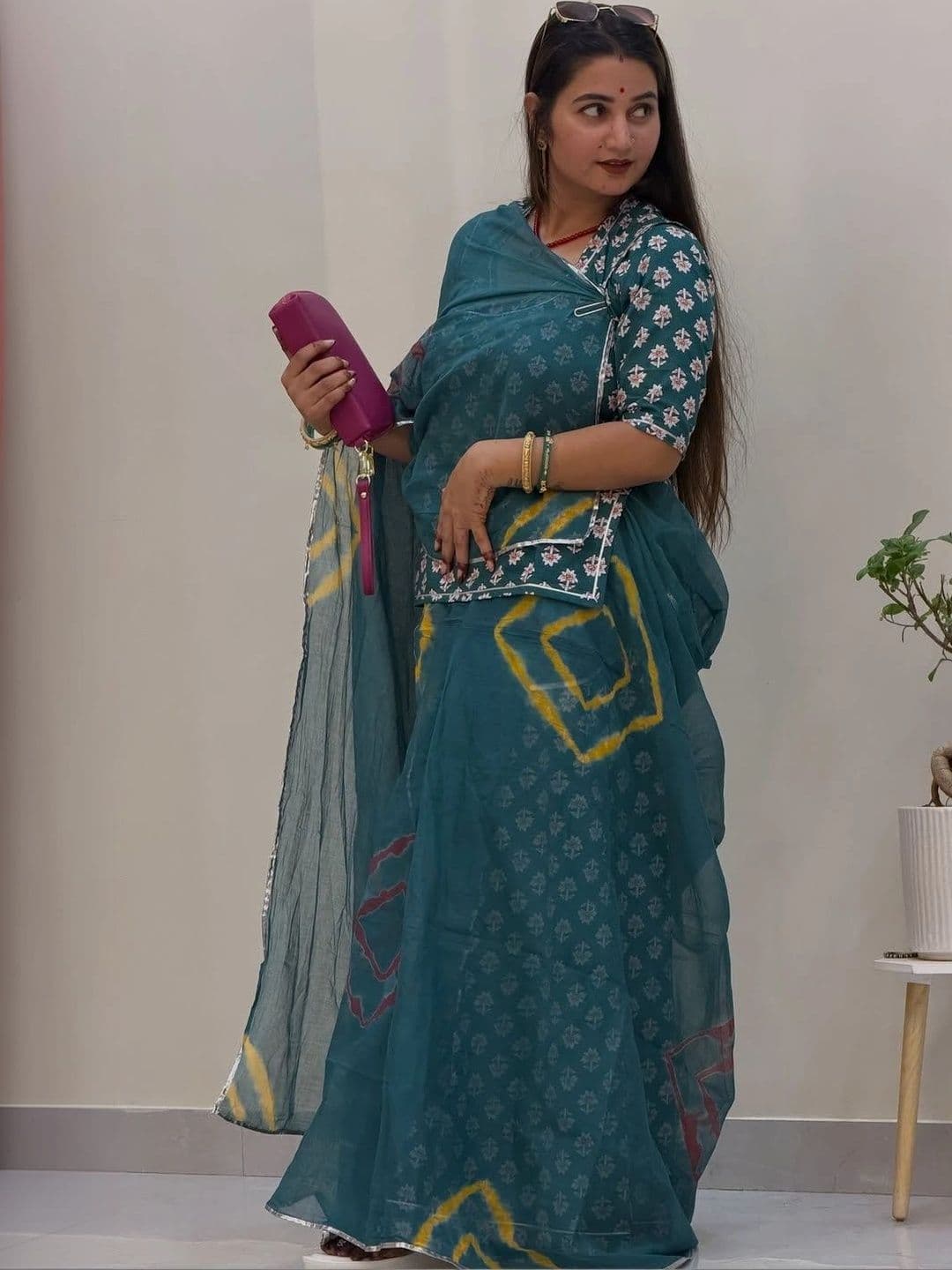 Himani Export Women Printed Block Print Unstitched Lehenga & Blouse With Dupatta thumbnail 6