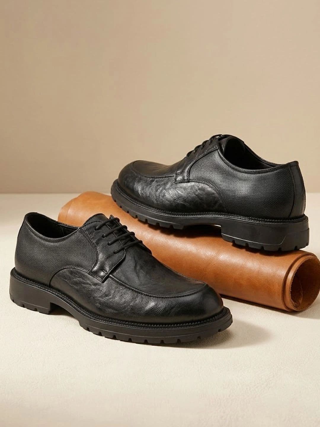 House of Pataudi Men Textured Formal  Derbys thumbnail 4