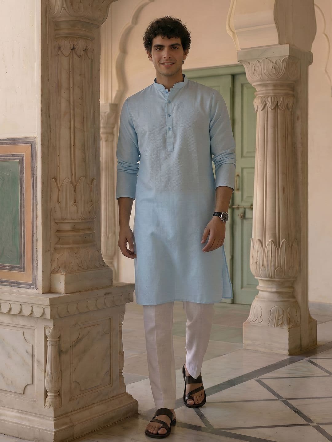 Anouk Self Design Textured Kurta thumbnail 7