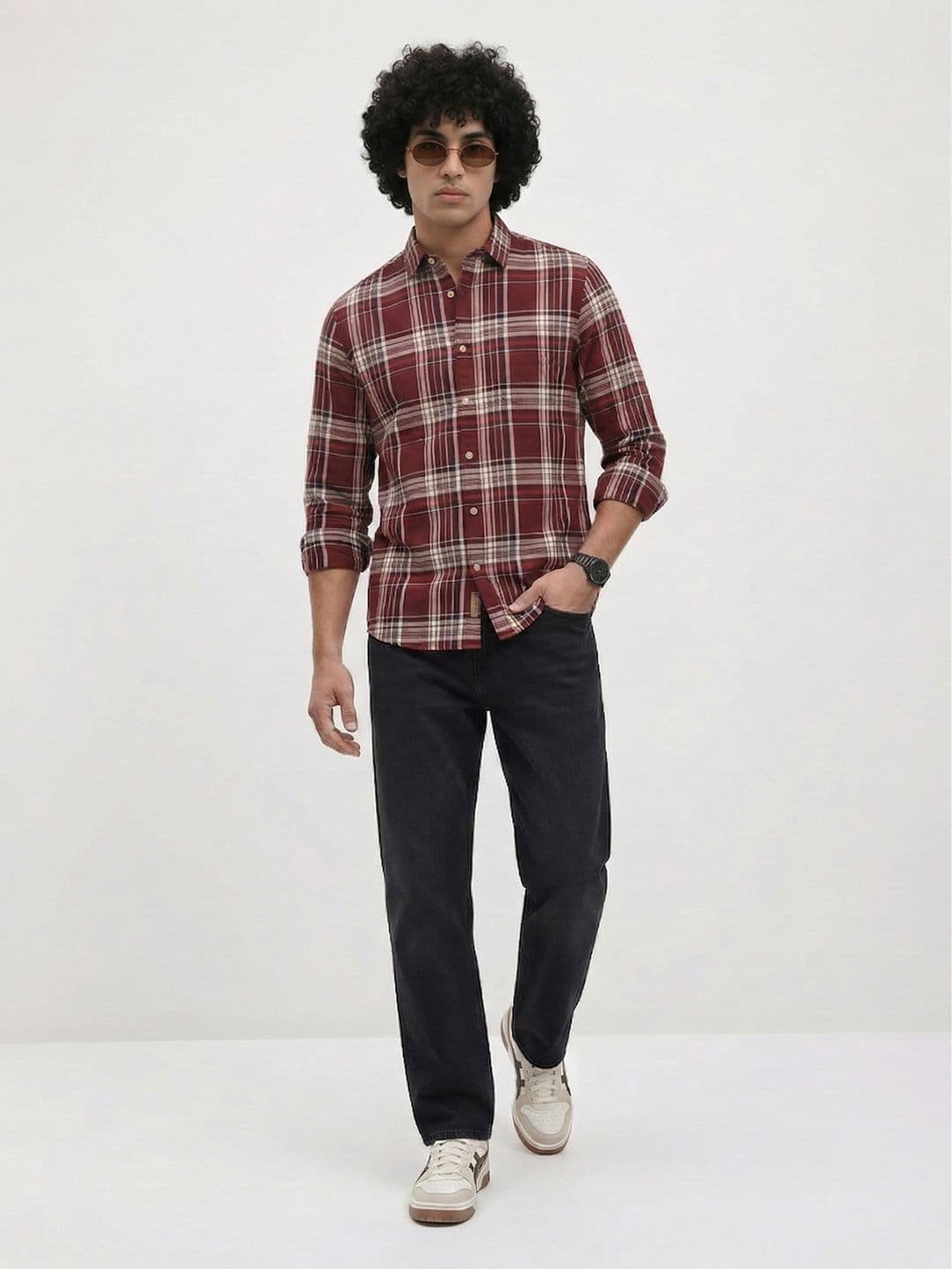 Roadster Life Co.Cotton Slub Checked Shirt thumbnail 5