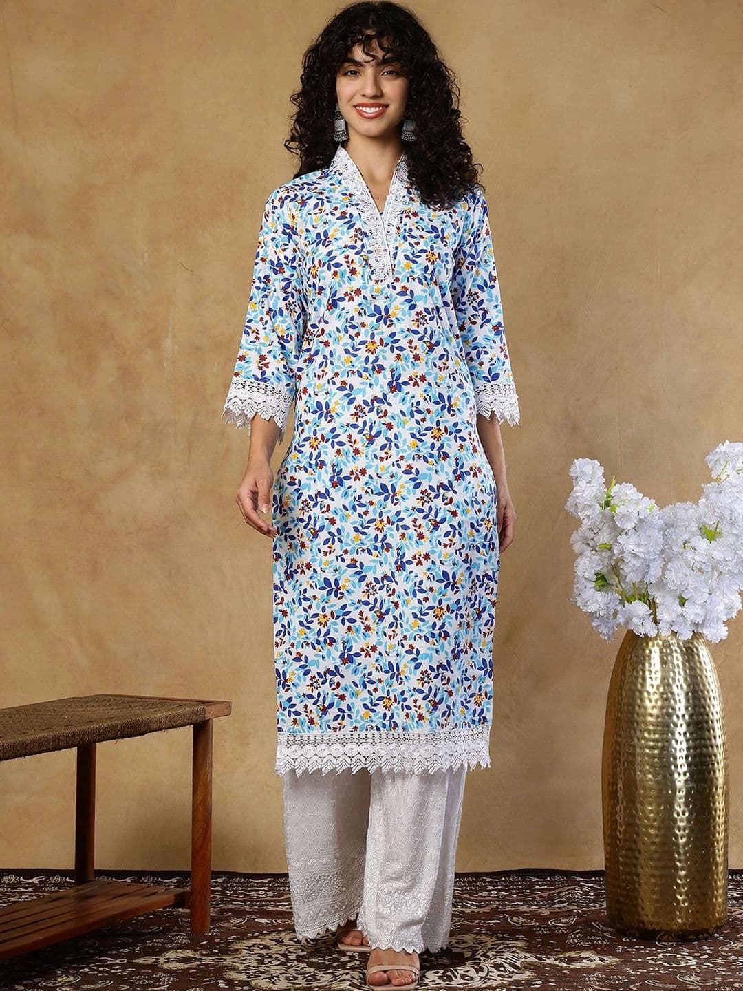 KALINI Women Floral Printed Floral Kurta - view 1