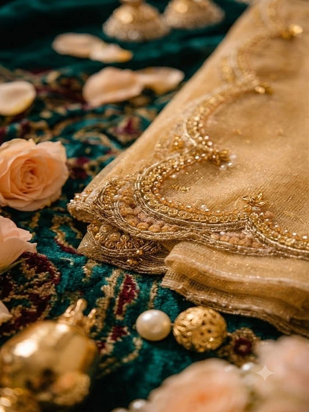 SAHINA DUPATTA Dupatta with Beads and Stones thumbnail 5