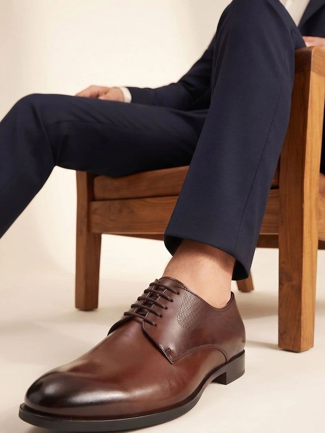 House of Pataudi Men Textured Formal  Derbys thumbnail 7