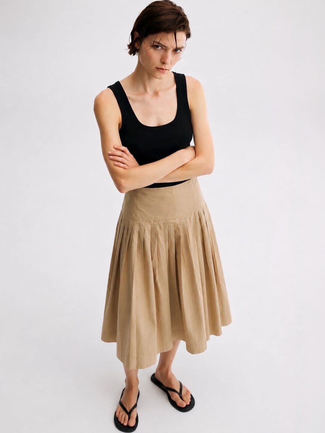 Moda Rapido Women Pure Cotton Midi A-Line Skirt thumbnail 4