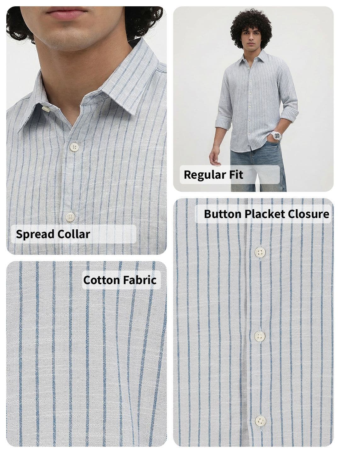 Roadster Life Co.Cotton Linen Striped Shirt thumbnail 5