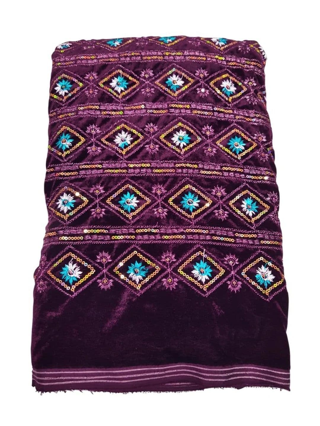SEG Embroidered Velvet Unstitched Dress Material thumbnail 4