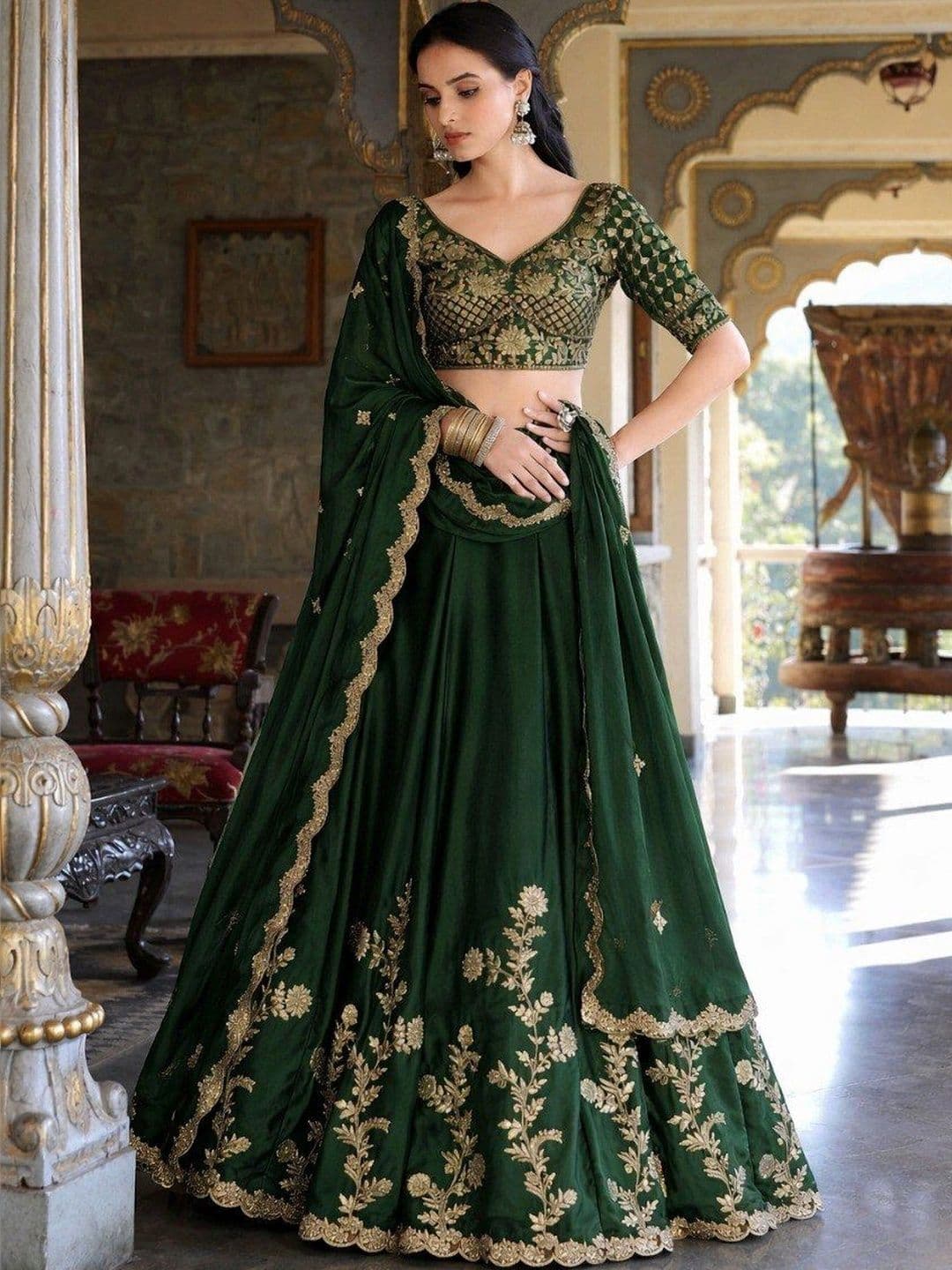 RUNAYA NX Embroidered Ready to Wear Lehenga & Unstitched Blouse With Dupatta - view 1