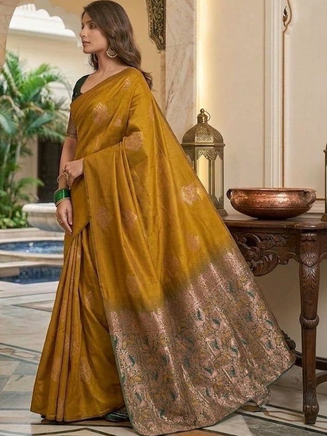 RUTVA FASHION Woven Design Zari Art Silk Banarasi Saree thumbnail 5