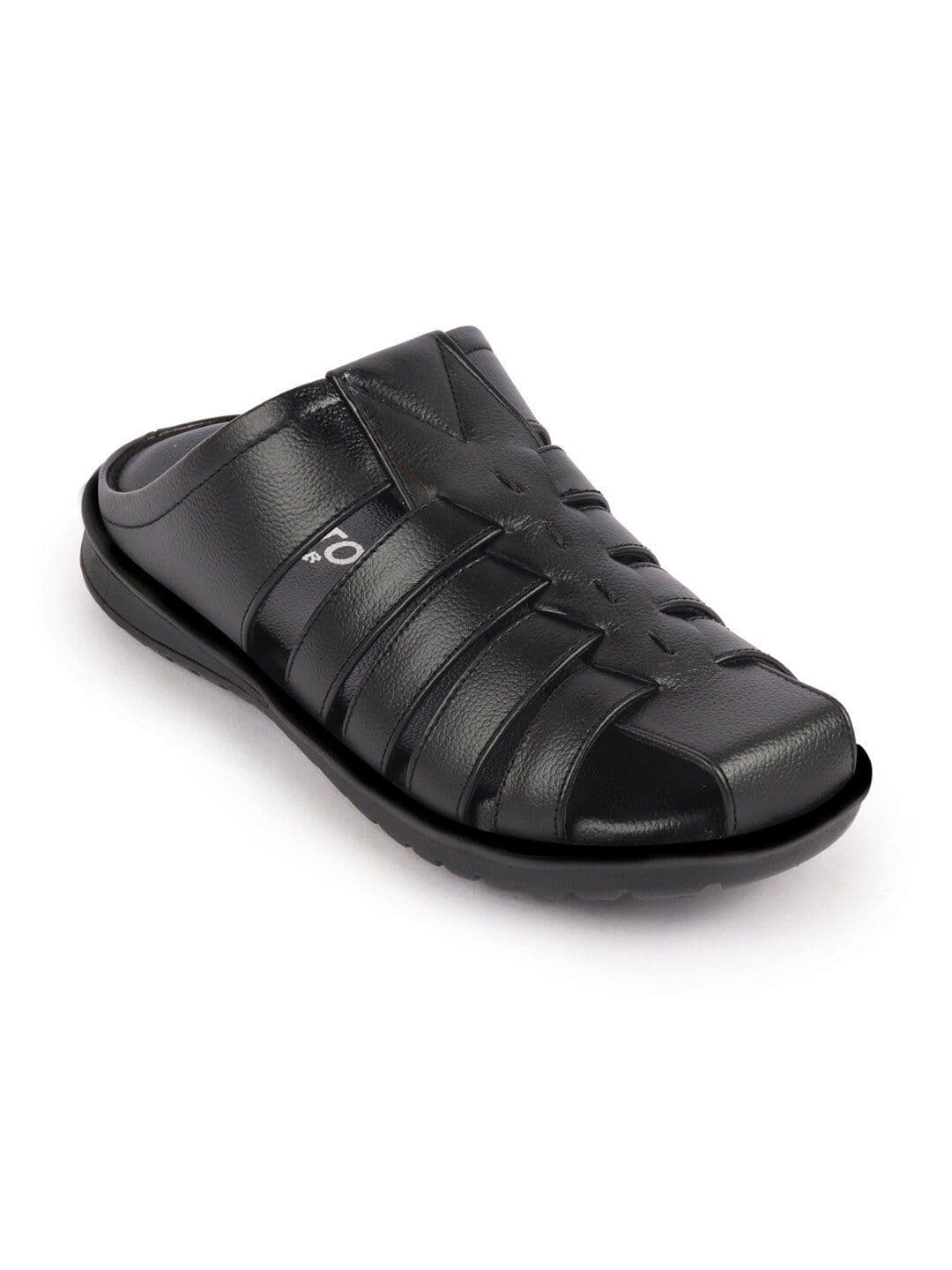 FAUSTO Men Textured Leather Comfort Sandals thumbnail 3