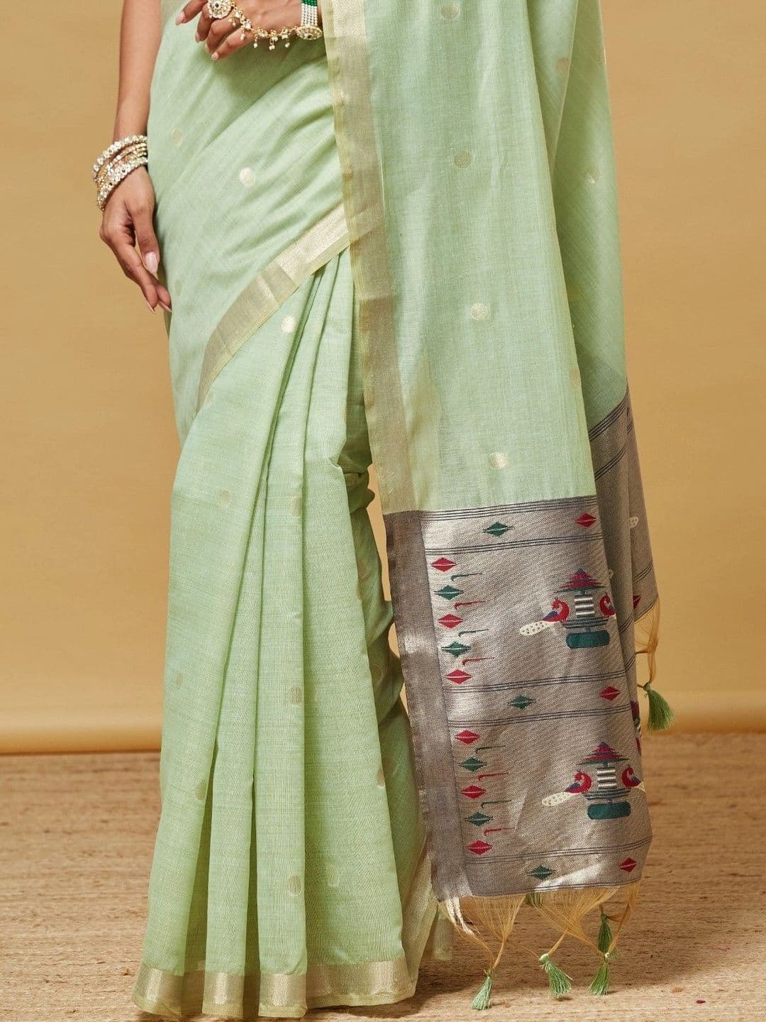 kasee Woven Design Zari Silk Cotton Designer Saree thumbnail 6