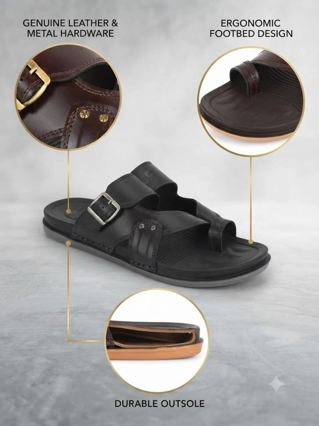 Trump Men PU Comfort Sandals thumbnail 4