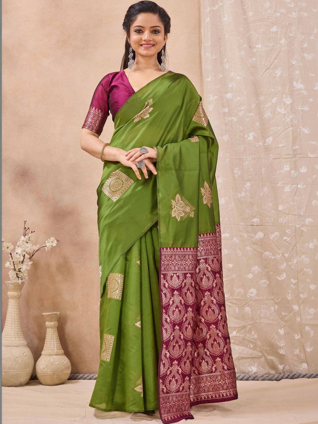 FIXAL FASHION Zari Art Silk Saree - view 1