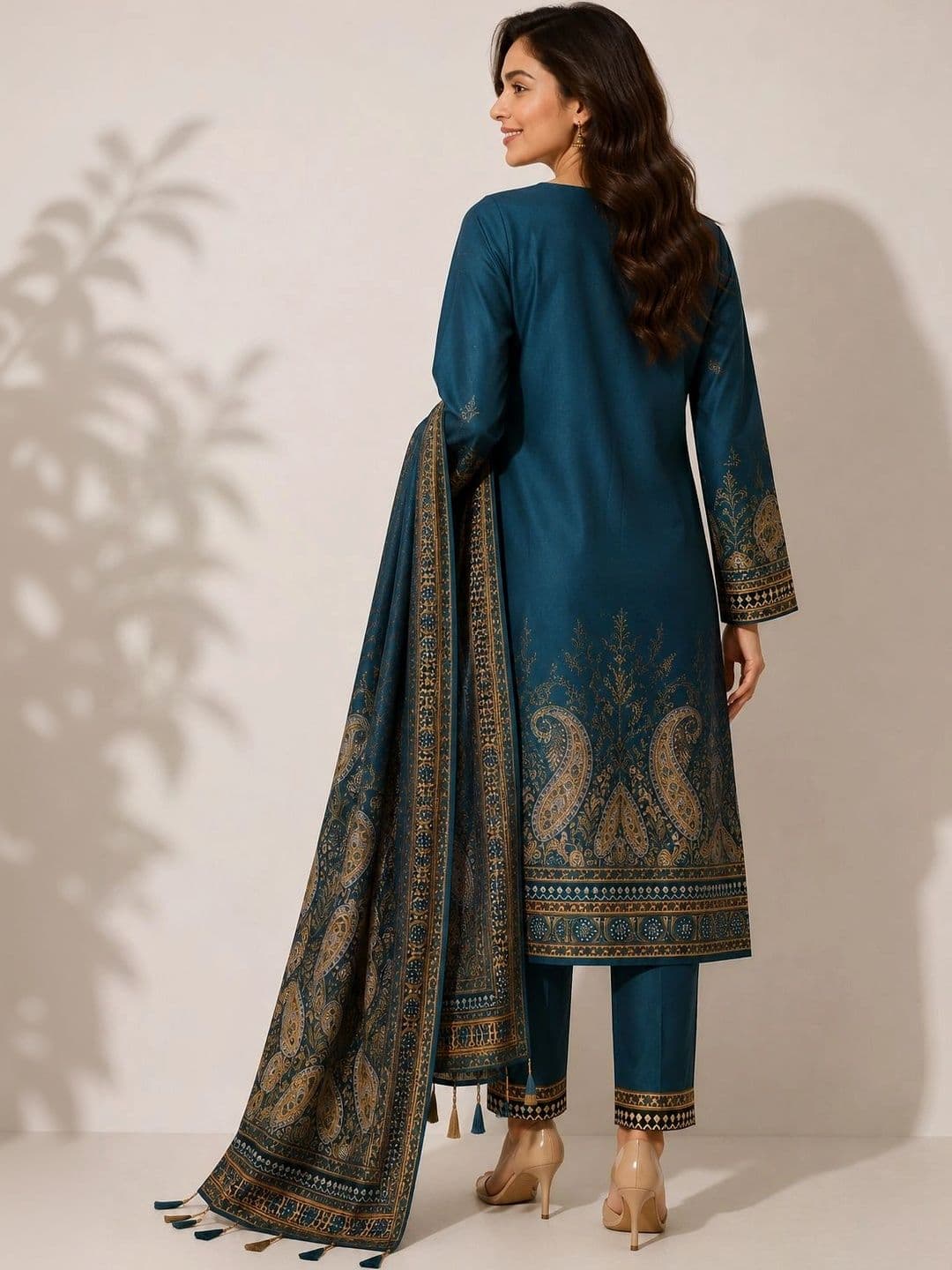 Wool's Kart Women Ethnic Motifs Printed Regular Kurta with Trousers & With Dupatta thumbnail 3