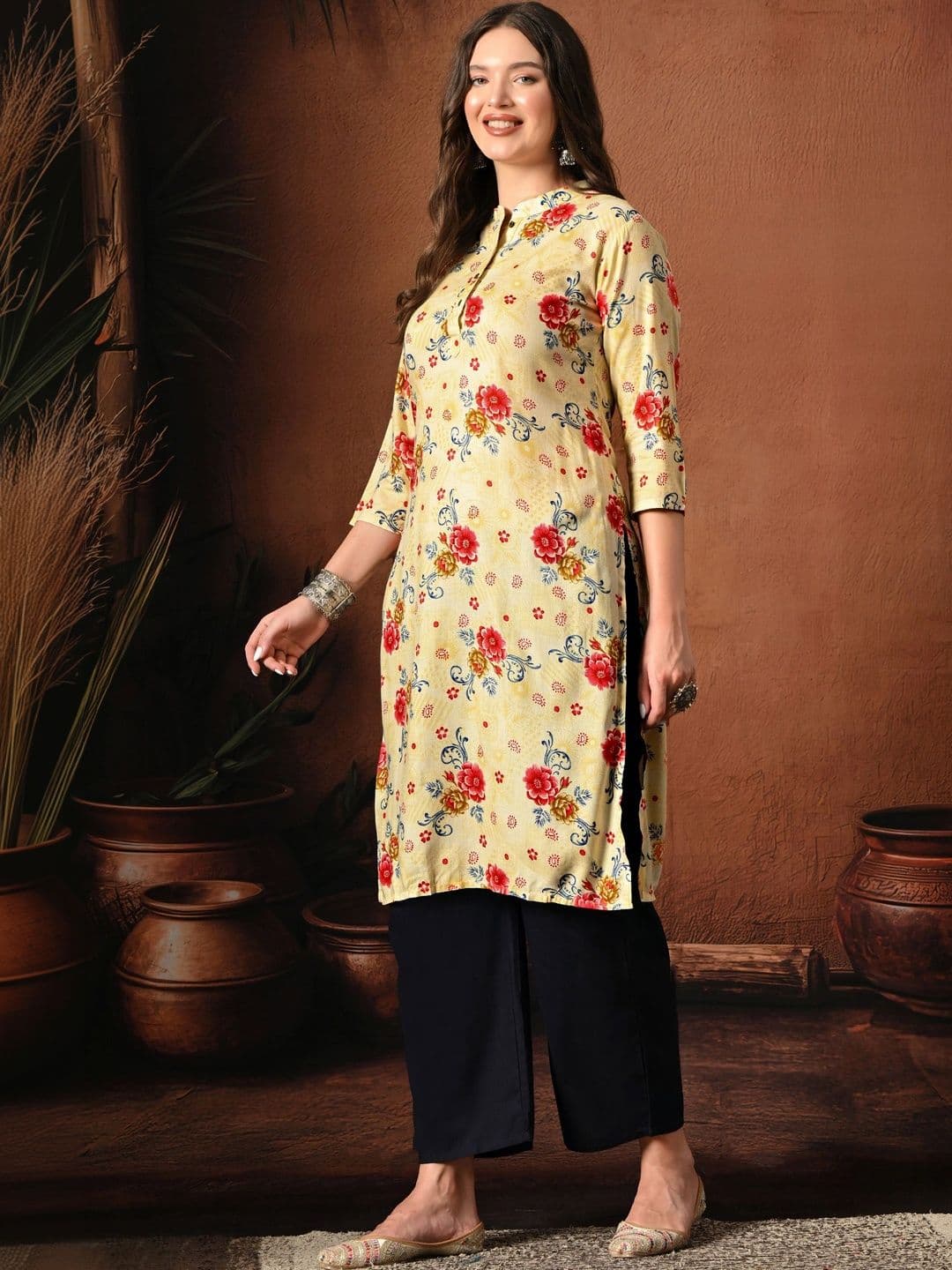 HERE&NOW Women Floral Printed Floral Kurta thumbnail 5